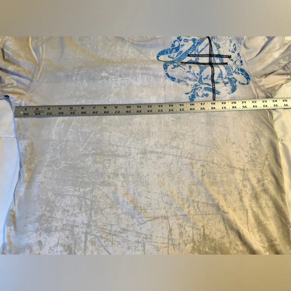 Vintage Y2K Archaic Affliction Mens Wings Blue Gray T Shirt Graphic X-Large XL - Picture 4 of 6